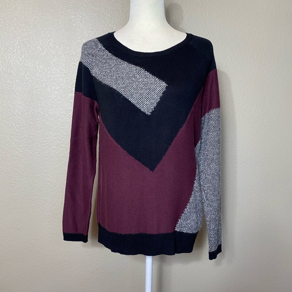 Trouvé Art Deco Houndstooth Insert Soft Sweater